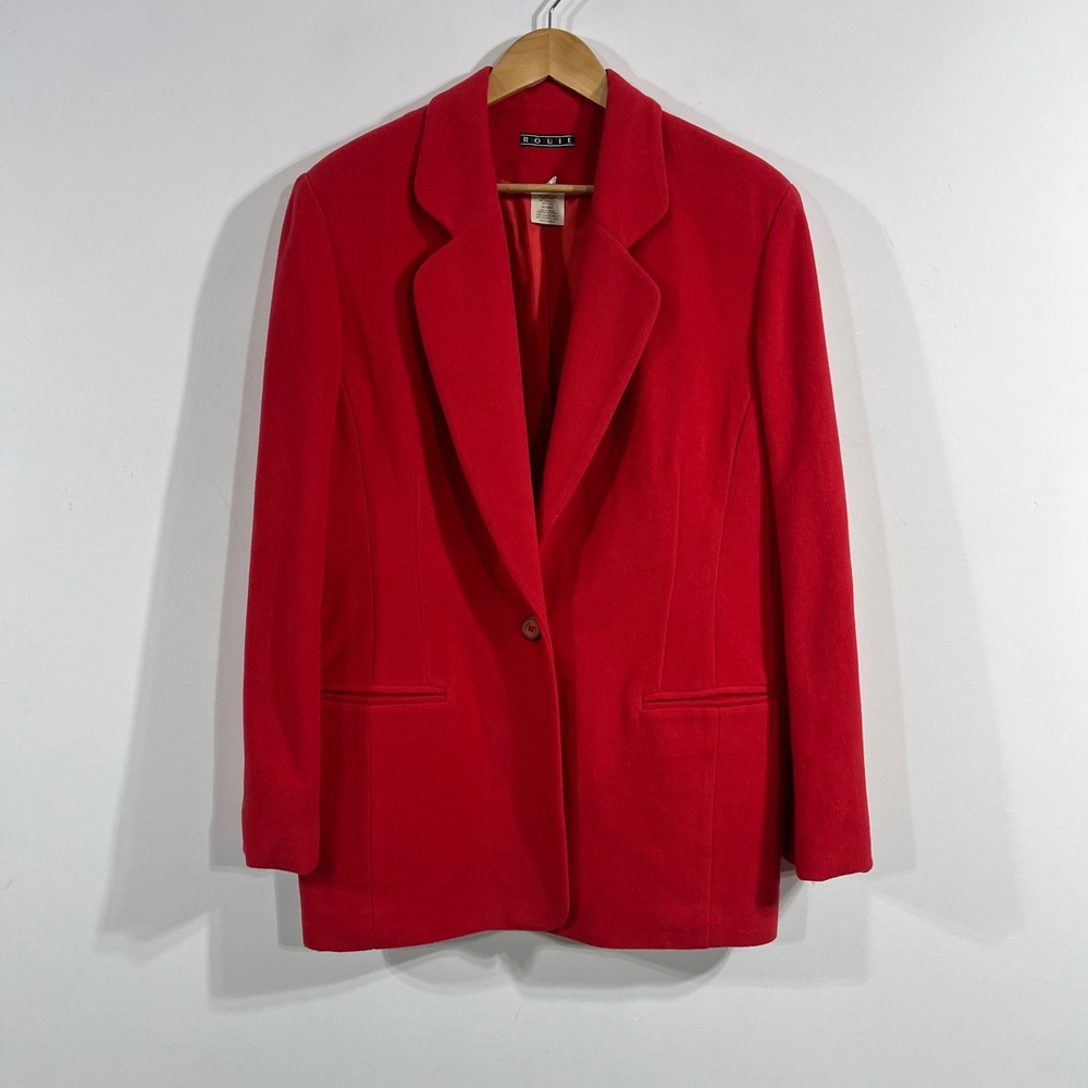 Rouie Vintage Wool Cashmere Parisian Timeless Blazer Jacket Womens 14 Minimalist